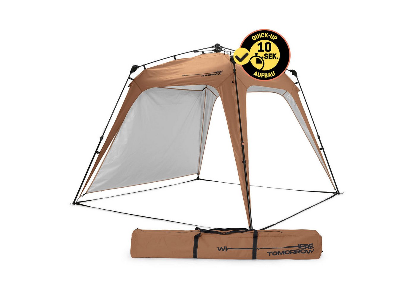 Lumaland Pavillon aufgebaut in unter 2 Minuten, 2,5 x 2,5m Camping Partyzelt Zelt robust wasserdicht von Lumaland