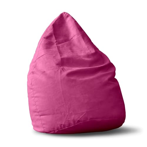 Lumaland Sitzsack Luxury 60x45cm | Microvelours Beanbag mit extra weichem & robustem Stoff | Für Erwachsene & Kinder| Ideal geeignet für Kinderzimmer | Sessel & Stuhl Bean Bag [Pink] von Lumaland