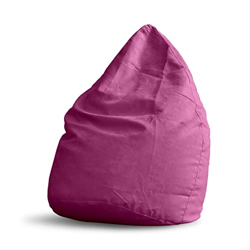 Lumaland Sitzsack Luxury XL Plus 85x65cm | Microvelours Beanbag mit extra weichem & robustem Stoff | Für Erwachsene & Kinder| Ideal geeignet für Kinderzimmer | Sessel & Stuhl Bean Bag [Pink] von Lumaland