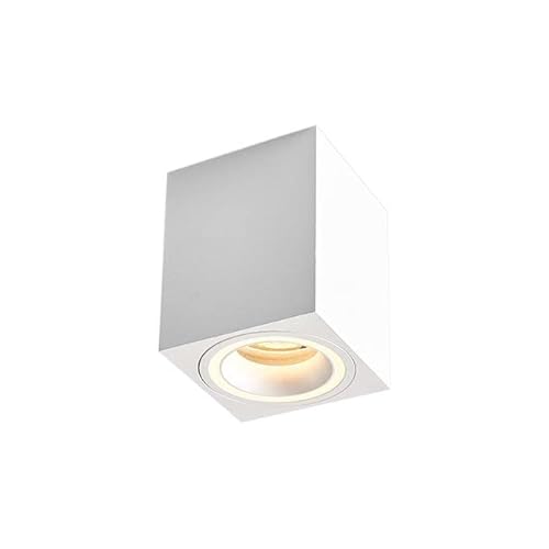 LED Aufbauleuchte, LED Aufbauspot, Aufbaustrahler GU10, Aluminium Weiss Eckig 80mm x 100mm, Ltakryl von LumenTEC