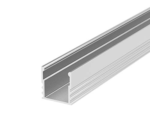 Set: Aluminium LED Profil, Profil LED für 8/10mm LED Streifen, 100cm LED Profil + Abdeckung LT5 (Aluminium, Ohne) von LumenTEC