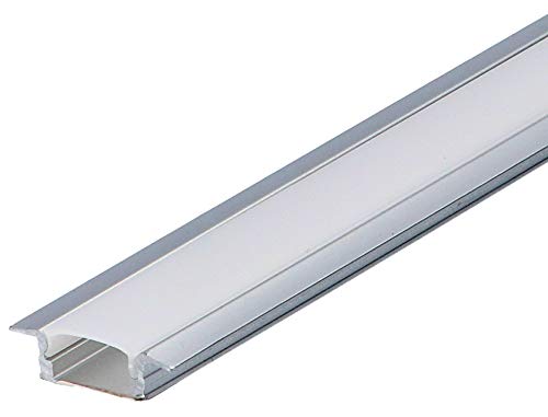 SET: LED Profil, 100cm Profil LED für LED Streifen, aluminium led profil + Abdeckung LT6-2 (Silber Milchig) von LumenTEC