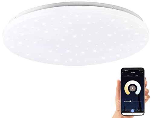 Luminea Home Control Wohnzimmer Lampe: Smarte WLAN-Sternen-Deckenleuchte mit CCT-LEDs, 36 W, 2500 lm, Ø 48 cm (Deckenleuchte mit Fernbedienung, LED-Deckenleuchte Alexa, Wohnzimmerleuchten) von Luminea