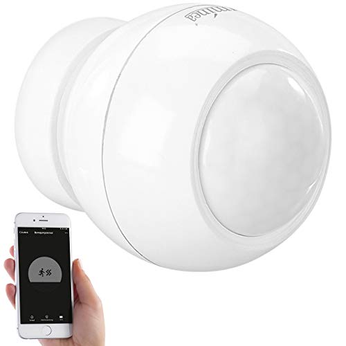 Luminea Home Control WiFi Bewegungsmelder: WLAN-PIR-Bewegungsmelder und Lichtsensor mit App für Benachrichtigung (WLAN Bewegungsmelder Licht, WLAN Bewegungssensor, Überwachungssysteme) von Luminea