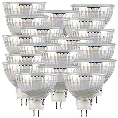 Luminea GU 5.3 LED: 18er-Set LED-Spots, Glasgehäuse GU5.3, 6W, 500 lm, 6500K (LED Gu5.3 tageslichtweiß, LED-Spots Gu5.3 tageslichtweiss, Einbaustrahler) von Luminea