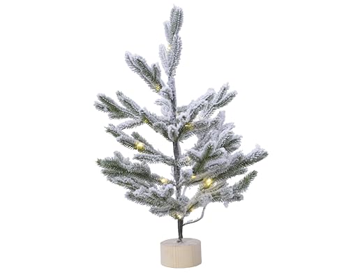 Lumineo Weihnachtsbaum, Holzimitat, grün/weiß, dia30-H45cm von Lumineo