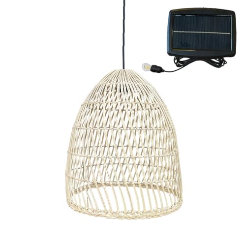 Lumisky Solar-Hängeleuchte PAULO SOLAR aus Natur-Rattan mit Hybridkabel, Netz- und Solarkabel, 5 m Länge von Lumisky