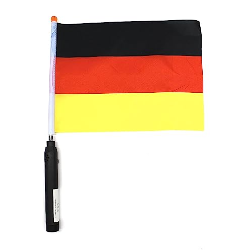 Deutschland-Fahne, spielt auf Knopfdruck die Nationalhymne batteriebetrieben, Sie erhalten 2 Stück Fahnen. Fussball EM WM von Luna24 simply great ideas...