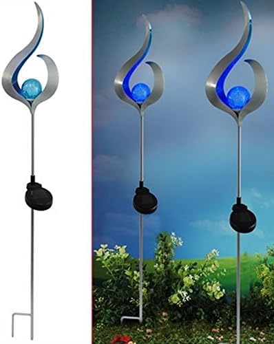 Solar Metallobjekt Blue Wave, 17x6,2x89 cm Gartenstecker, Deko, Garten, Solarleuchte, Solarlampe, Gartenstecker Solarlampen für außen, kabellose Gartenbeleuchtung, Gartendeko wetterfest. von Luna24 simply great ideas...