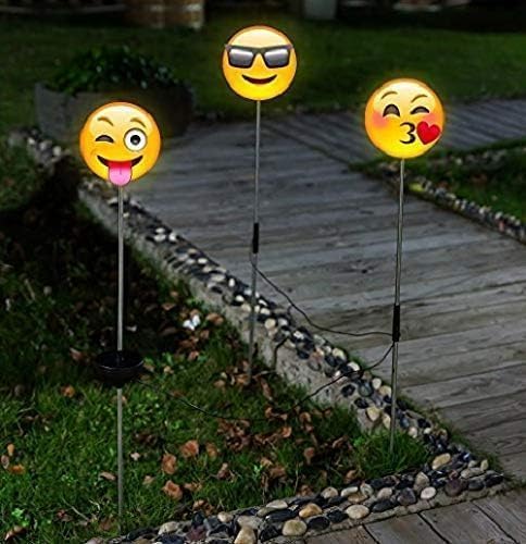 Solar Stableuchte „Happy Face“ 3er Set, außergewöhnliche Gartendeko, Solarlampe, Solarleuchte, Gartenstecker. von Luna24 simply great ideas...
