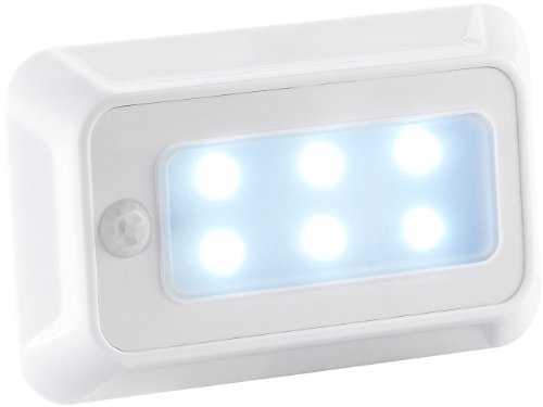 Lunartec Nachtlicht Batterie: LED-Nachtlicht mit Bewegungs- & Dämmerungs-Sensor, Batteriebetrieb (Bewegungsmelder mit Batterie, LED Nachtlicht Batterie, Dämmerungssensor batteriebetrieben) von Lunartec