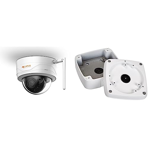 Lupus 3MP WLAN IP Kamera für draußen, SD Slot, 100°, Nachtsicht & 13350 HDTV Montagebox für LE338, ermöglicht das Unterbringen Aller Kabel und Anschlüsse in Einer wetterfesten Alu-Box, Weiß von Lupus Electronics