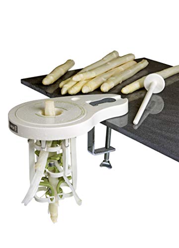 Lurch II/Tisch-Spargelschäler mit 6 Klingen inklusive Tischhalterung grün, Kunststoff/Edelstahlklingen, Weiß, 11 x 14 x 24 cm von Lurch