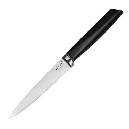 Lurch 230440 TANGO Universal-/Küchenmesser mit 12cm Klinge aus korrisionsbeständigem 3CR14 Messerstahl, Schwarz, Edelstahl von Lurch