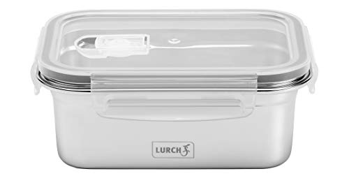 Lurch 240891 Lunchbox Safety/Aufbewahrungsbox aus hochwertigem Edelstahl mit BPA-freiem Kunststoffdeckel 800ml von Lurch