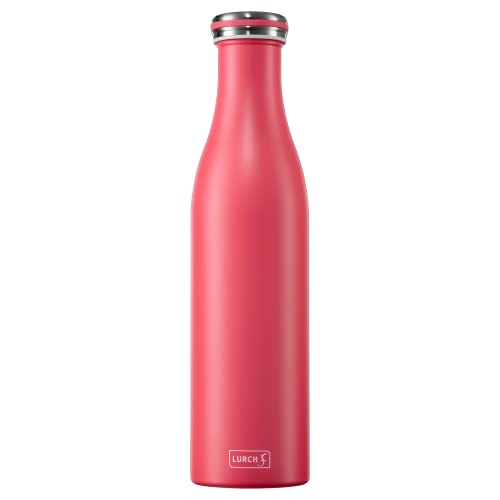 Lurch 240968 Isolierflasche/Thermoflasche für heiße und kalte Getränke aus Doppelwandigem Edelstahl 0,75l, pink von Lurch