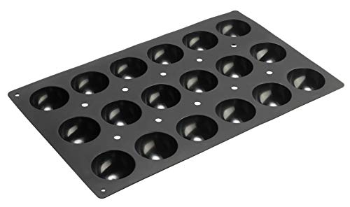 Lurch 67202 FlexiGastro Backform aus 100% BPA-freiem Platin Silikon 18er Halbkugeln, schwarz, 53 x 32,5 cm, Gastronomie von Lurch