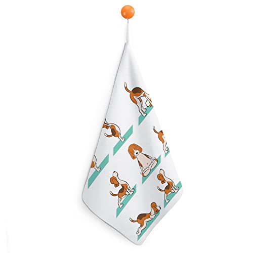 Handtuch Yoga-Beagle-Hund Lanyard Design Handtücher Geschirrtuch Für Zuhause Küche Badezimmer von Lurnise