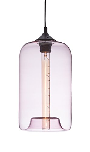 Pendelleuchte SOHO, Glas Glossy, 40 W, rosa, ø 28 x H 18 cm von LUSSIOL
