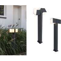 Hochwertiges LED Wegelampen 2er SET aus ALU mit 2 Lichtwürfel dreh & schwenkbar von Lutec