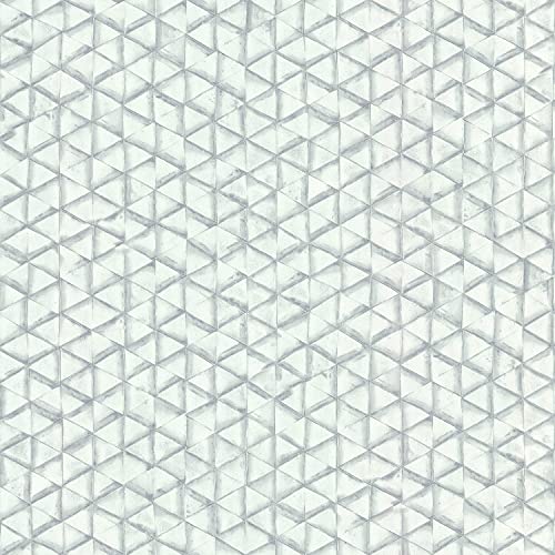 Lutèce Tapete Triangoli | Weiß, Silber | Vinyl auf Vlies | 28180100 | Schlafzimmer, Wohnzimmer, Flur, Wohnzimmer, Mehrfarbig von Lutèce
