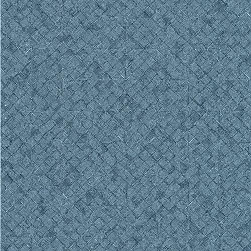 Lutèce Tapete in Lederoptik, Zargenmuster, Blau | Vinyl auf Vlies | 11170501 | Schlafzimmer, Wohnzimmer, Flur, Wohnzimmer von Lutèce