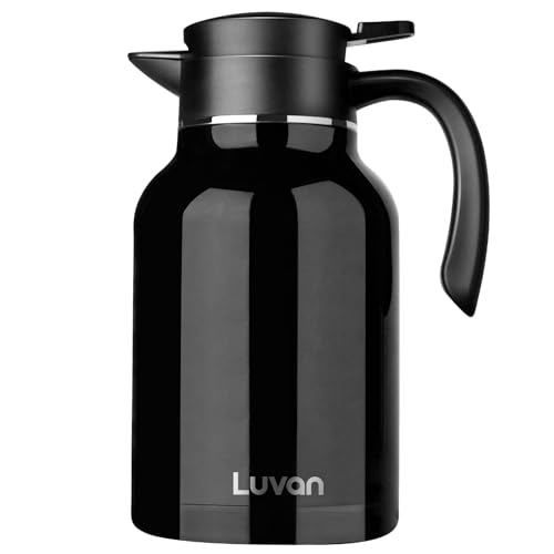 Luvan 2.0L Thermoskanne 316 Edelstahl Kaffeekanne,Doppelwand Vakuum Isolierte Kaffee Topf Kaffee Thermos,Zwei Funktionen zur Temperaturkontrolle und Kälteerhaltung,Saft/Milch/Tee Isolierung Topf von Luvan