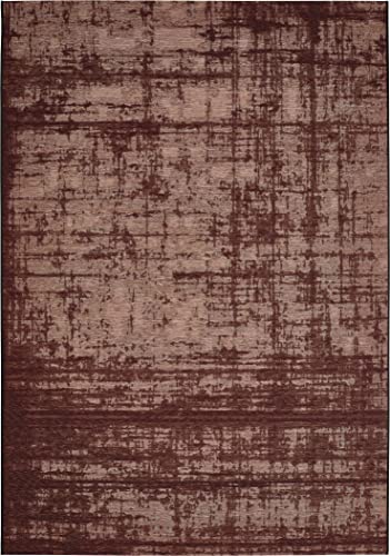 -LUXOR- living Teppich Patio In- & Outdoorteppich wetterfest in modernem Muster Flachgewebe Teppich geeignet in Verwendung mit Fußbodenheizung und Saugroboter 80 x 150 cm rot von -LUXOR- living