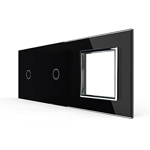 LIVOLO 3-fache Glas Touchlichtschalter Blende 2 Schwarz Glasrahmen Panel für eine Steckdose und Touch Schalter VL-C7-C1-C1-SR-12 LIVOLO von Luxus-Lamp
