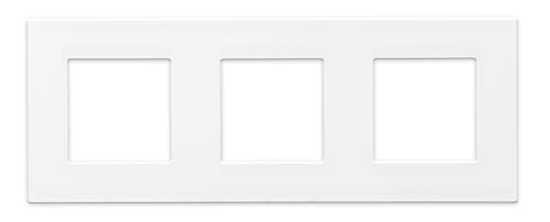 LUXUS-TIME Nur Rahmen Kunststoff Wandblenden Lichtschalter Blenden Schalterleisten für Touchschalter, Steckdosen, Unterputz Dosen Kunststoffrahmen Weiß, Schwarz (3-Fach, Weiß-Kunststoff) von Luxus-Time