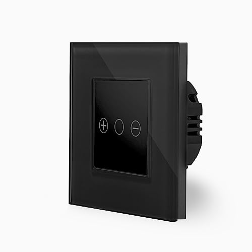 POINT Smart WIFI Touch Dimmer Lichtschalter Ein/Aus 1-Fach im Glasrahmen in Schwarz 1-Weg Smart Home Glas Berührungs Wandschalter für Alexa Google Home IFTT Tuya App gesteuert Luxus-Time von Luxus-Time