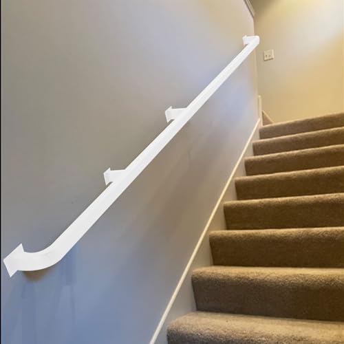 Treppengeländer für den Innenbereich, 1 Fuß bis 20 Fuß, Metall-Treppenhandläufe, industrieller Handlauf aus Schmiedeeisenrohr für Innen- und Außentreppen mit Wandhalterung (Size : 250cm) von Luyckfrazy