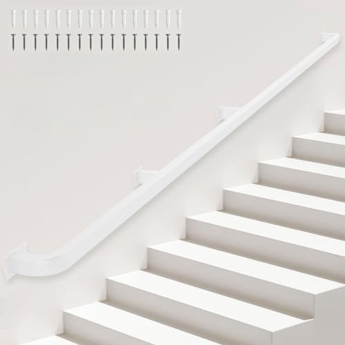 Treppenhandlauf, 1 m, 2 m, 3 m, Metallhandlauf für Innen- und Außentreppen, Wandgeländer-Handlauf, industrielle Eisenrohrgeländer, rutschfester Treppenhaus-Haltegriff (Size : 120cm) von Luyckfrazy