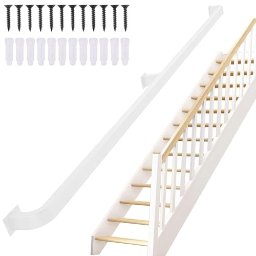 Treppenhandlauf – Komplettset, 1 bis 20 Fuß industrielle Handläufe aus Eisenrohr mit Beschlägen, Wandmontage, Stützstufe, Geländer-Handläufe für Innen- und Außentreppen (Size : 150cm) von Luyckfrazy