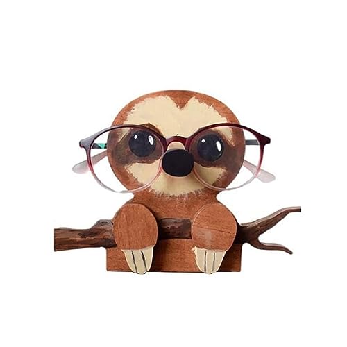 Lwuey Brillenhalter, Lustige Brillenständer Aus Holz Handgeschnitzt Tierform Sonnenbrillen Halter Brillen Ablage Display Rack Schmuck Ständer Dekorativer Tischschmuck Zuhause Büro (Faultier) von Lwuey