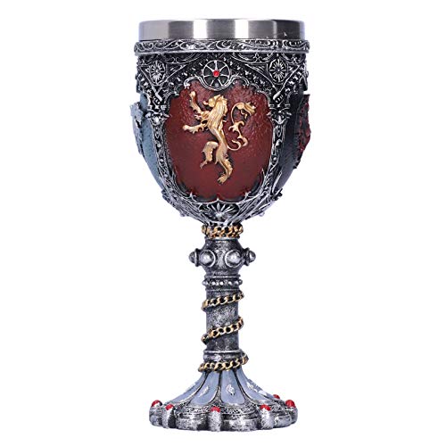 Lwuey Retro Edelstahl Wolfkelch, Mittelalterlicher Kelch Tasse für Tee 3D-Weinkelch Whiskey Reise Becher Weinglas Mythischer Löwenhirsch Gotisches Geschenk Vintage Ornamente von Lwuey