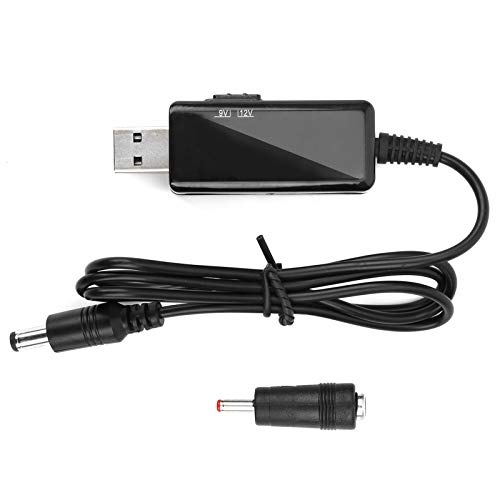 Lwuey USB zu DC Spannungserhöhungs Kabel mit LED-Anzeige, Boost-Konverterkabel 5V auf 9V 12V Klares Ausgangslesen Power Bank Router Ladevorrichtung Optische von Lwuey