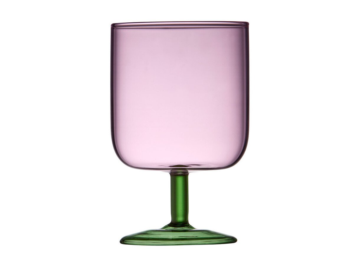 Lyngby Glas Weinglas 2er-Set Torino pink/grün von Lyngby Glas