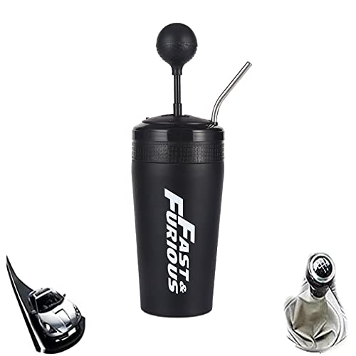 Lyoveu Fast and Furious 10 Becher,Fast and Furious 10 Movie Peripheral Straw Cup Funktionsbecher,304 Stainless Steel F10 Drink Cup,Rocker Gear Shift Style Water Cup for Movie Fans Gift Mug von Lyoveu