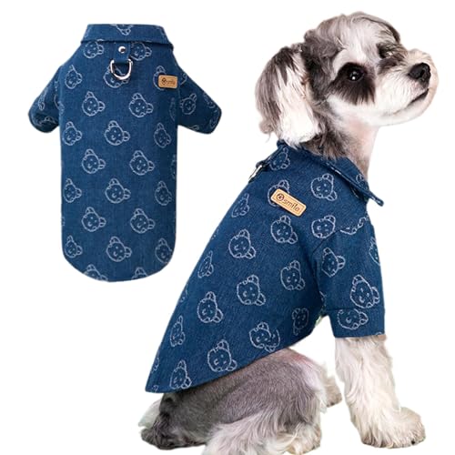 Hemden für Hunde | Denim-Welpenhemden für kleine Hunde und Jungen | Bequeme Welpenkleidung, warme Haustierkleidung für Hunde, Reisen, Welpen von Lyricalist
