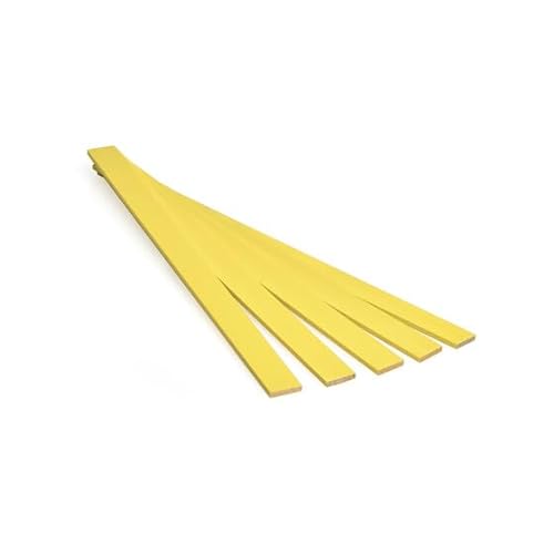 Metrie™ 100 Stück leuchtend Gelb Holzstäbchen Bastelholz - Pantone 107 C - ideal zum Heimwerken, Holzarbeiten und Basteln mit Kindern, hochwertiges Buchenholz, 25 x 1,6 x 0,3 cm. von M METRIE