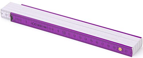 Metrie™ BL52 Holz Zollstock/Zollstöcke |2m langer Gliedermaßstab, Maßstab|Meterstab mit Duplex-Teilung - Violettweiß von M METRIE