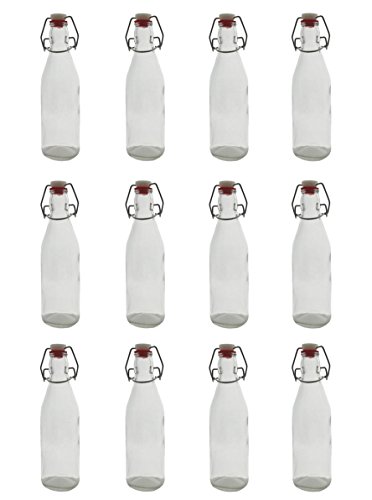 Einmachflasche Glasflasche Saftflasche mit Bügelverschluss zum Befüllen 250 ml 500 ml 1000 ml, Größe/Stückzahl:250 ml / 12 Stück von M&H-24