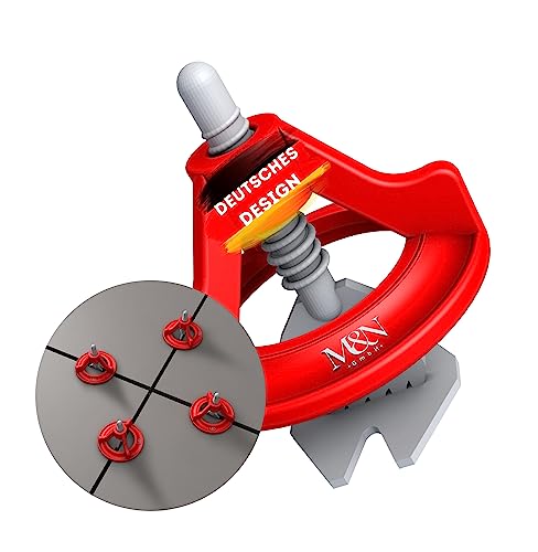 M&N Fliesen Nivelliersystem Set 1mm, 2mm Mega- Auswahl (100x Zughauben) - Fliesen-Verlegehilfe Werkzeug für Leien & Profi - Fliesenleger Fliesennivellierungssystem Zubehör - Nivelierset Verlegeset von M&N