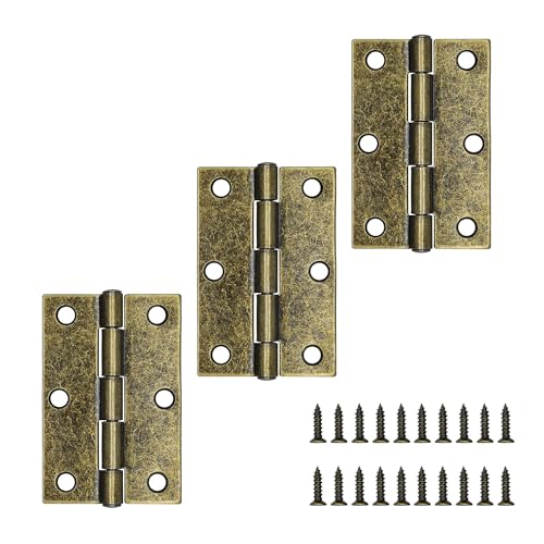 MABAHON 3 Pcs Türscharniere Antik 75 mm Metall-Scharniere Klappscharniere Kugellagerscharniere mit Schrauben für Heimmöbel,Schrank-Türen Holztürscharniere (Bronze) von MABAHON