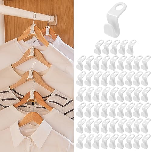 MABAHON 60Pcs kleiderbügel platzsparend,kleiderbügel verbindungshaken kleiderbügel Haken mehrfach kleiderbügel aus PP für kleiderbügel Organizer (Weiß) von MABAHON