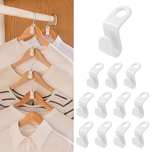 MABAHON 12Pcs kleiderbügel platzsparend,kleiderbügel verbindungshaken kleiderbügel Haken mehrfach kleiderbügel aus PP für kleiderbügel Organizer (Weiß) von MABAHON
