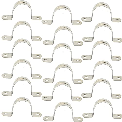 MACHSWON 20 Stück Rohrbandschellen 45 mm 304 Edelstahl Rohrschellen U-förmige Rohrgurte Sattelclip Zwei Loch Rohrband Spannclips U-Rohrring Schlauchschelle von MACHSWON