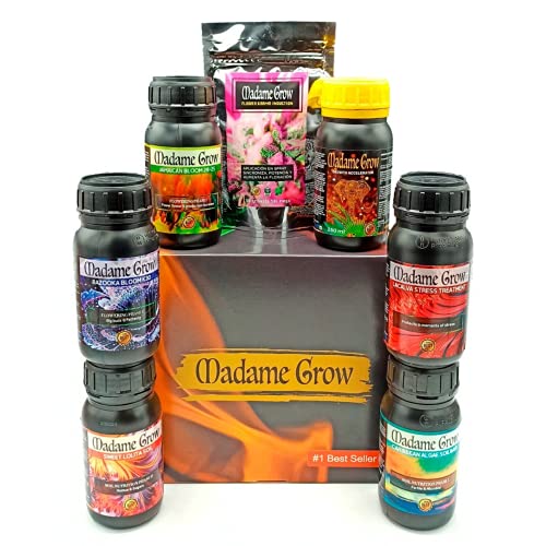 MADAME GROW - Premium 7PACK Kit - Holen Sie sich das komplette Sortiment der besten organischen Düngemittel für den gesamten Zyklus Ihrer Pflanze - (6x250ml + 30g) von MADAME GROW