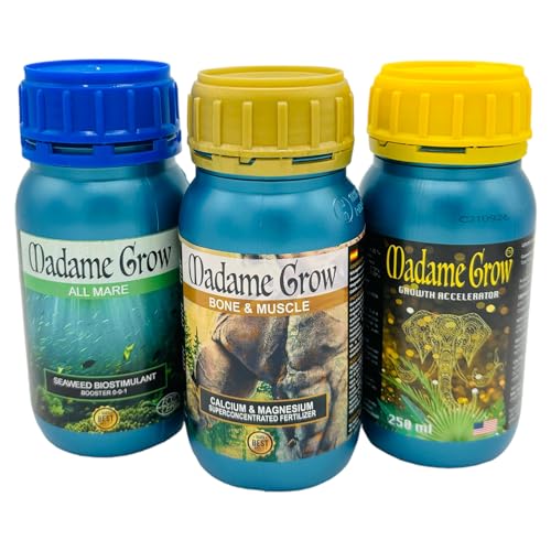 Madame Grow - Dünger für das Wachstum von grünen Pflanzen - KIT INDICA 3 X 250 - Konzentrierte Formel 250 ml von MADAME GROW